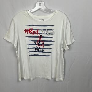 Studio Works Patriotic Women’s Nautical Print Tee Size XL